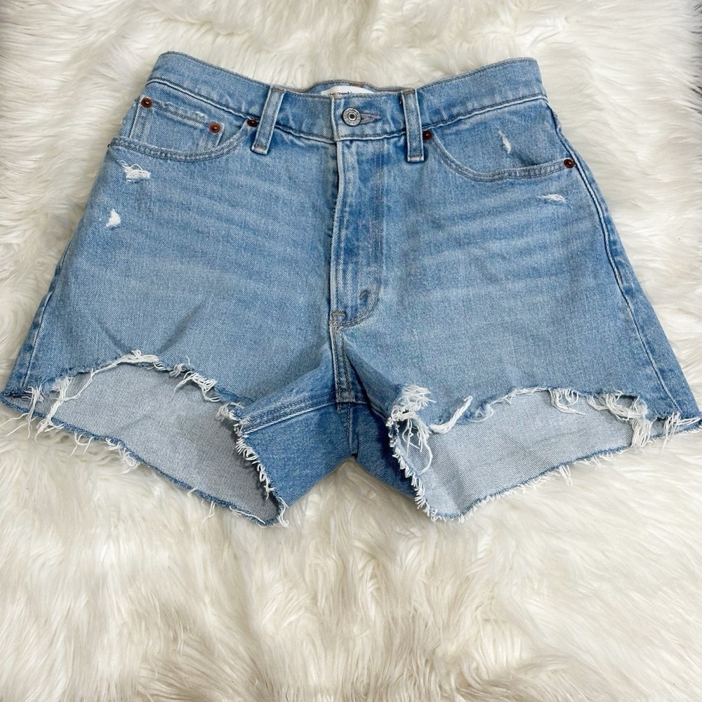 Abercrombie & Fitch Womens 4" Mom Short High Rise Curve Love Size 25/0 Festival